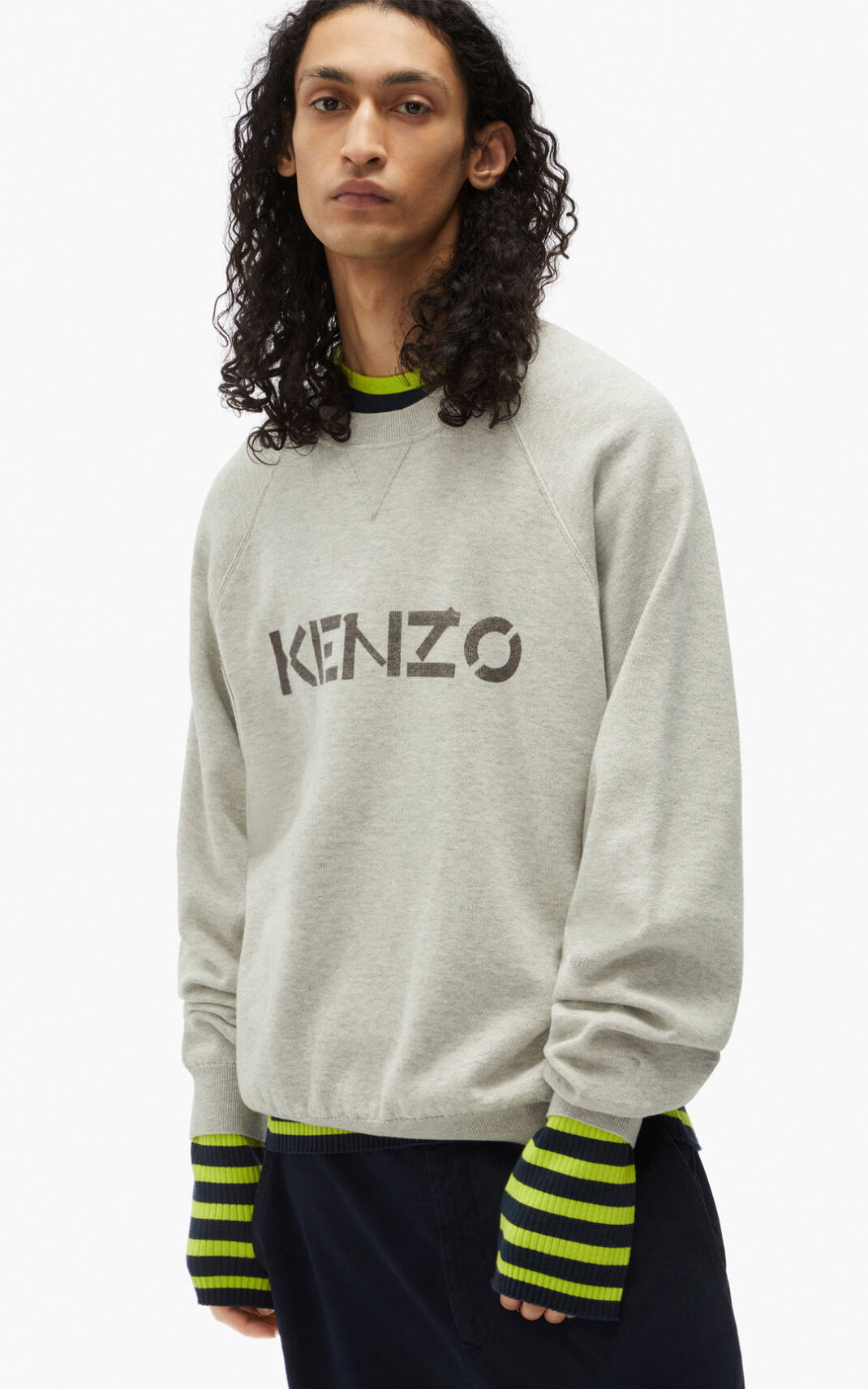 Kenzo logo Moška Pulover Siva SI-9621951